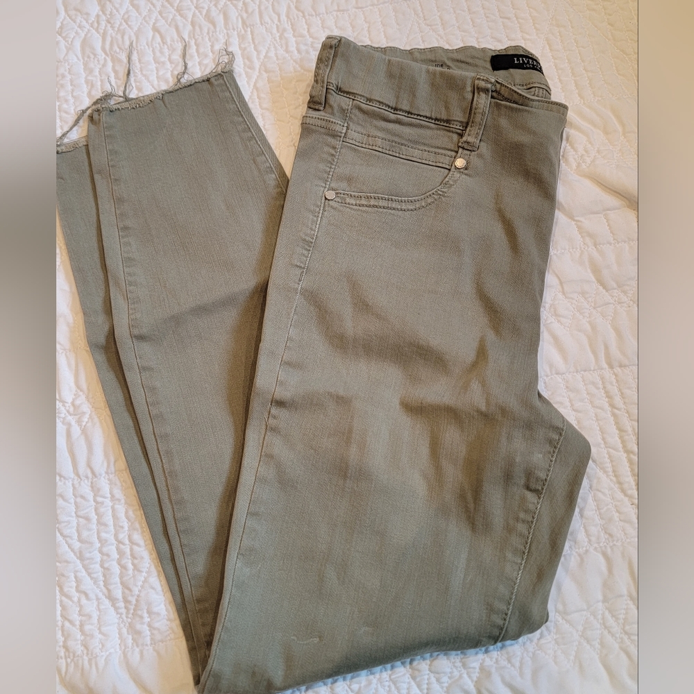 Liverpool Los Angeles Bloomingdale's crop green jeans size 6